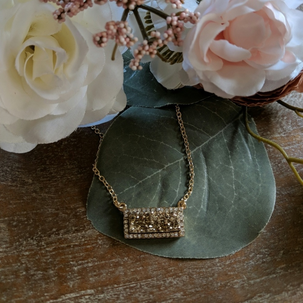 Gold Druzy Natural Stone Necklace